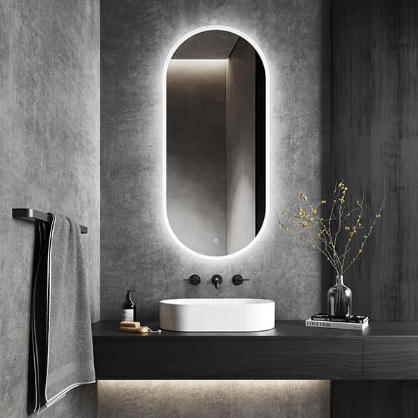 Ablaze Luminous Oval Backlit Bathroom, Oval Bathroom Mirror With Lights